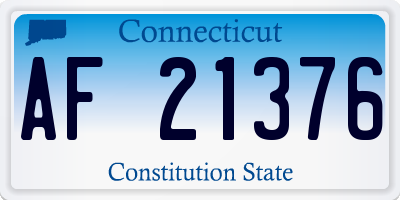 CT license plate AF21376
