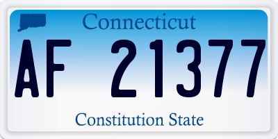 CT license plate AF21377