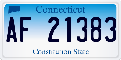 CT license plate AF21383