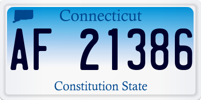CT license plate AF21386