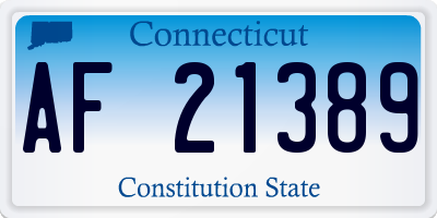 CT license plate AF21389