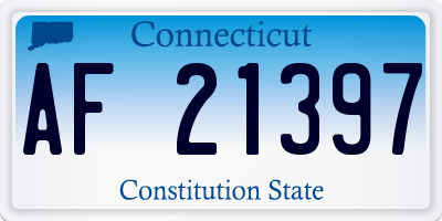 CT license plate AF21397