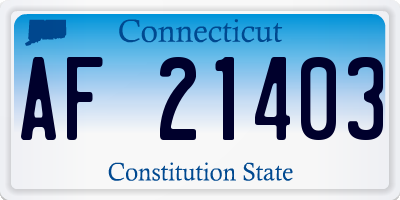 CT license plate AF21403