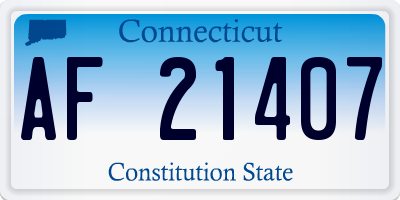 CT license plate AF21407