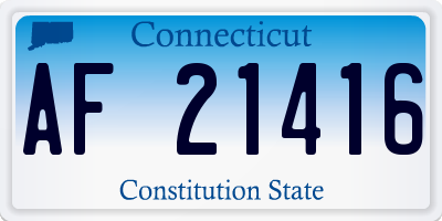CT license plate AF21416