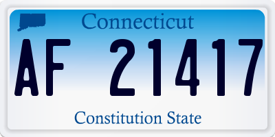 CT license plate AF21417