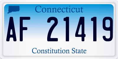 CT license plate AF21419