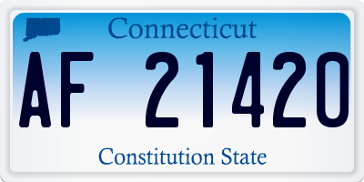 CT license plate AF21420