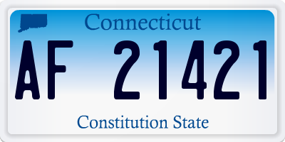 CT license plate AF21421