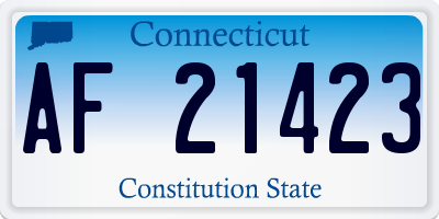 CT license plate AF21423