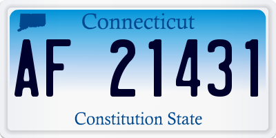 CT license plate AF21431