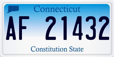 CT license plate AF21432