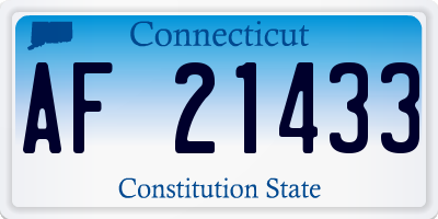 CT license plate AF21433