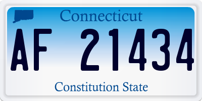 CT license plate AF21434