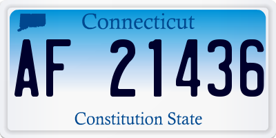 CT license plate AF21436