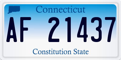 CT license plate AF21437