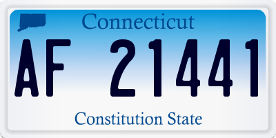 CT license plate AF21441