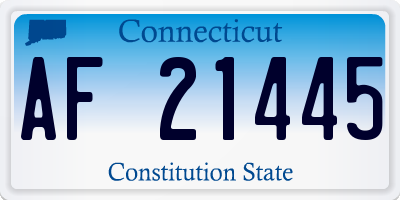 CT license plate AF21445