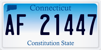 CT license plate AF21447