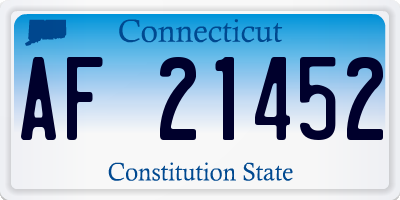 CT license plate AF21452