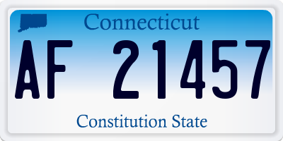 CT license plate AF21457