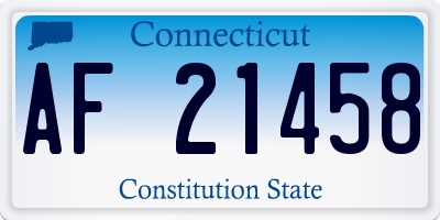 CT license plate AF21458