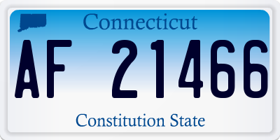 CT license plate AF21466