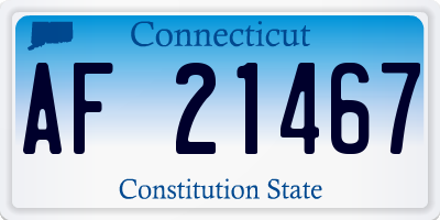 CT license plate AF21467