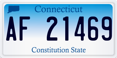 CT license plate AF21469