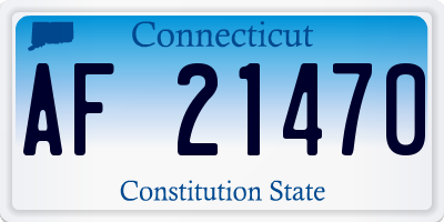 CT license plate AF21470