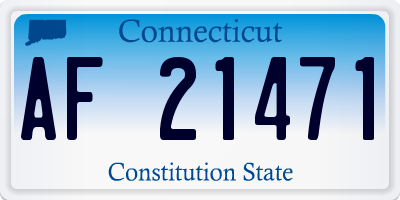 CT license plate AF21471