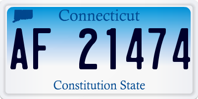 CT license plate AF21474