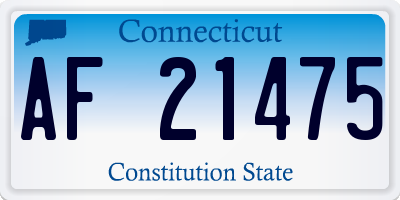 CT license plate AF21475