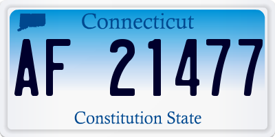 CT license plate AF21477