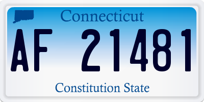 CT license plate AF21481