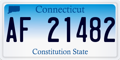 CT license plate AF21482