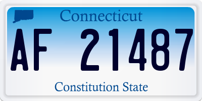 CT license plate AF21487