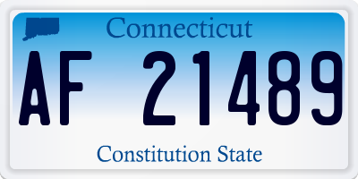 CT license plate AF21489