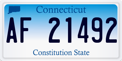 CT license plate AF21492