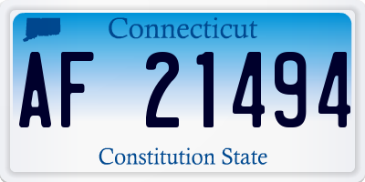 CT license plate AF21494