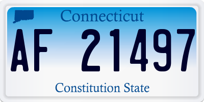 CT license plate AF21497