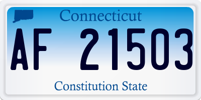 CT license plate AF21503