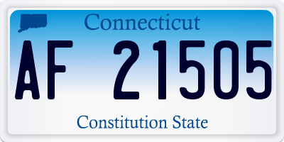 CT license plate AF21505