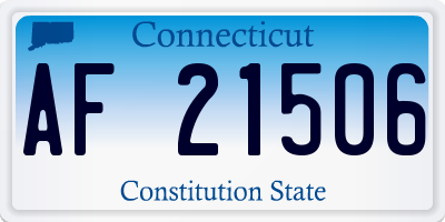 CT license plate AF21506