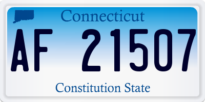 CT license plate AF21507