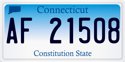 CT license plate AF21508