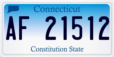 CT license plate AF21512