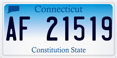 CT license plate AF21519