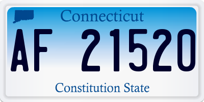 CT license plate AF21520