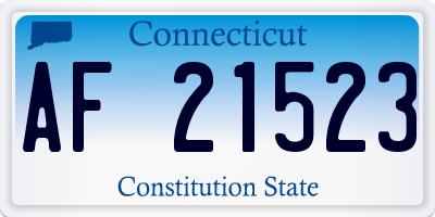 CT license plate AF21523